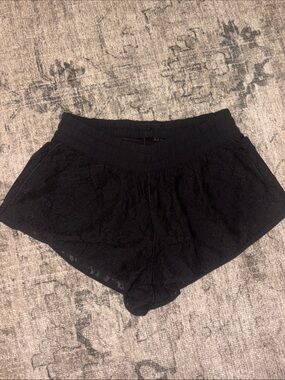 Black Lace  Shorts with Elastic Waist
